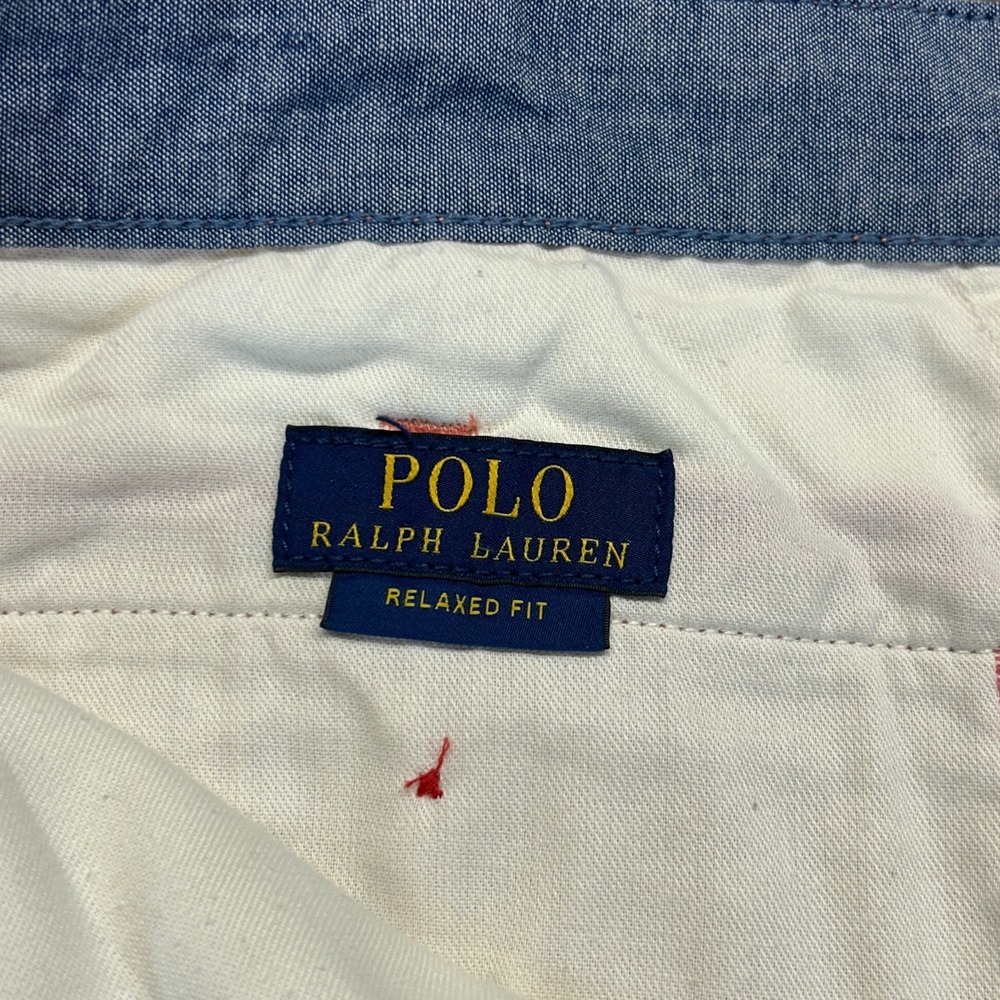 Polo Ralph Lauren Fishing Shorts Men's 36 Red AOP Fish 100% Cotton 10" - Picture 5 of 11